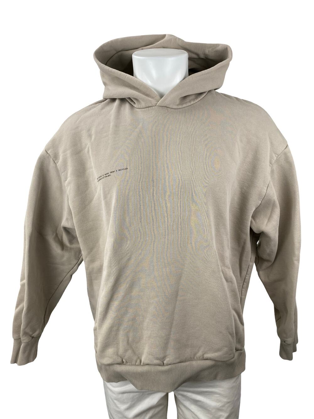 Pangaia Men's Beige Graphic Hooded Long Sleeve Sweater Hoodie Sweatshirt Top L